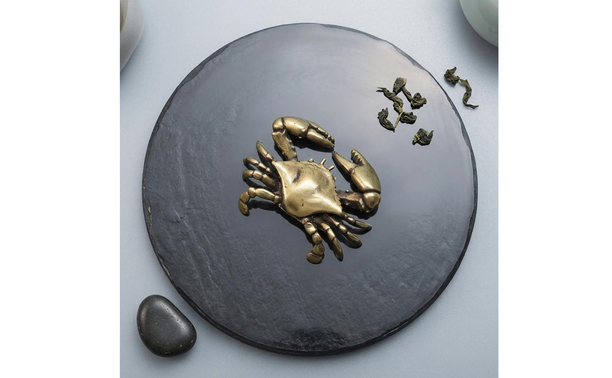 Vintage Look Bronze Crab Figurine Multi-Functional Collectible Creature Ornament Elegant Design Tea Pet Realistic Shape for Calligraphers