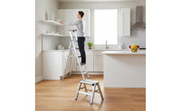 Portable V-Shaped Ladder Foldable Folding Step Ladder Heavy Duty Aluminum Step Stool for Garage, Library