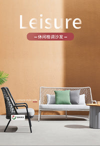 休闲北欧创意藤编室外庭院花园阳台露台家具户外沙发椅组合单双人