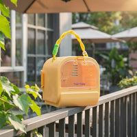 Portable Hamster Cage Travel Hamster Carrier with Handle, Cute Pet Cage with See-Through Lid and Ventilation, Rectangular Outdoor Pet Transport