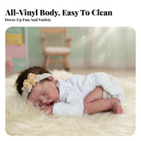 5 Pieces Reborn Doll Hand-Painted Realistic Baby Doll Realistic Sleeping Baby Bathable children's Toy Cleanable for Children 3+