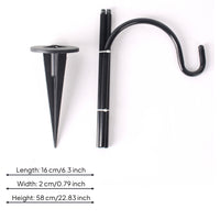 Shepherd's Hook Iron Garden Shepherd's Hook Outdoor Decor Black Pointed Base