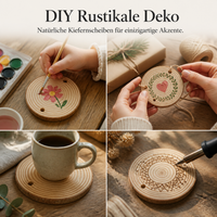 Pre-drilled Pine Wood Slices for DIY Crafts, Painting, and Decorations