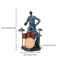 Musician Figurine Artistic Musician Statue with Artfully Shaped Sculpture for Jazz Fans, Living Room, Bookshelf