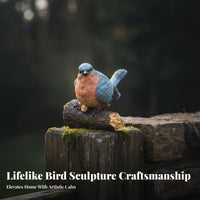 Lifelike Design Resin Bird Figurine Hand-Painted Resin Bird on Branch Decor Weather-Resistant Hanging Tree Ornament Easy Installation for Gardeners, Garden, Courtyard, Patio, Balcony