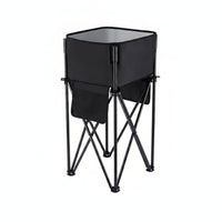 Portable Foldable Storage Rack Metal Frame Textile Storage Bin Open Top Bin Shelf Organizer Cylindrical for Outdoor