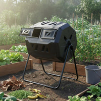 Rotating Compost Bin Sturdy Construction Outdoor Compost Tumbler Large Capacity Tumbling Composter for Homeowners