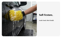 Thickened Chenille Car Cleaning Glove High Absorbency Waterproof Chenille Wash Glove Scratch-Safe for DIY Detailers, Homeowners, Driveway