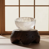 Natural White Quartz Bowl Translucent Quartz Bowl Carved Genuine for Altar