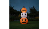 Lighted Stacked Pumpkin Inflatable Tall Inflatable Pumpkin with LED Lights Bright Outdoor Decoration Sturdy for Yard, Lawn