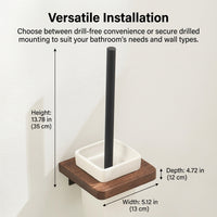 Towel Rack Wall Mounted Walnut Wood, Space Saving Bath Holder for Washroom & Powder Room, Punch Vintage Style, Elegant Light Design for Homeowners