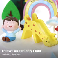 Cute Design Playground Theme Cake Topper Resin Doll Ornament for Children, Desktop