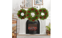 Faux Fir Wreath Soft Textured Decorations for Entrance, Mantel