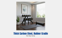 Dumbbell Rack, Commercial Home Gym Storage, Thick Steel, Double Tier