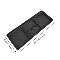 Under-Console Tray Shallow Center Console Storage Box Ribbed Car Accessory