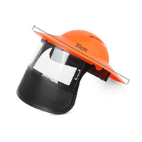 Debris-Blocking Grass Cutting Face Guard Splash-Resistant Gardening Face Guard Orange and Black Safety Gear Head-Worn