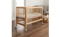 Beech Crib Multifunction Wooden Baby Crib Movable Baby Bed Solid Wood Non Finish for Newborns, Nursery, Bedroom