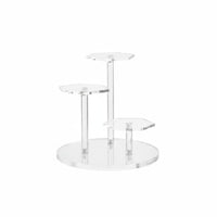 Acrylic Display Stand Space-Saving Stepped Display Stand 3 Tiered Perfume Organizer for Collectors