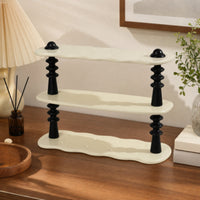 3 Tier Desktop Storage Rack Low Profile Desktop Rack with Trays Modern Furniture for Vanity