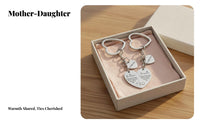 2 Pieces Mother Daughter Keychain Set Stainless Steel Split Heart Keychain Set