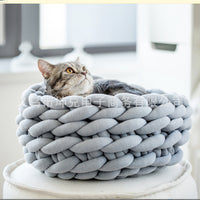 OHHIO Washable DIY Arm Knitted Pet Bed Cotton Filling