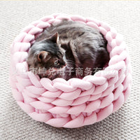 OHHIO Washable DIY Arm Knitted Pet Bed Cotton Filling