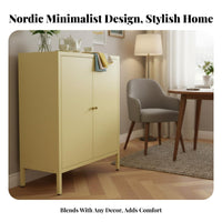 Multi-Functional factory-inspired Buffet Cabinet Large Capacity Sideboard Sturdy Frame Kitchen Cupboard Open Display Shelf for Homeowners, Apartment Dwellers, Design aficionados, Dining Room, Home Bar, Entryway