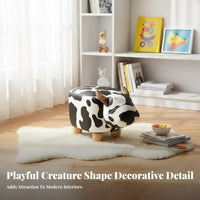 Creature Shape Cow-Shaped Ottoman doubleUse Seat and Decoration Shoe-Changing Bench Multi-Functional Footstool Soft Upholstery for Adults, Home Decorators, Parents, Living Room, Entryway, Bedroom, Playroom