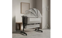 Multifunctional Infant Cradle Anti-Spit-Up Tilt Portable Infant Crib with Wheels Washable Textile Adjustable Bedside Infant Sleeper for Newborns