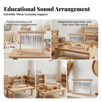 Metal Tubes Wooden Wind Chime Percussion Instrument Natural Wood Educational Wind Chime Included Mallet Wooden Percussion Instrument Stepped Design for Children