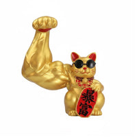 Auspicious Cat Figurine Tabletop Waving Cat Statue Wealth Symbol Desktop Auspicious sculpture for Front Desk Display
