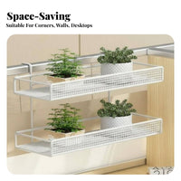 2-Tier Cubicle Rack Easy Assembly Plant Stand Space-Saving for Balcony, Students