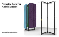 Large Capacity 3-Sided Exercise Mat Hanger Space-Saving Freestanding Exercise Mat Storage Rack Long-Lasting Construction Easy Assembly for Gym Owners, Fitness Center