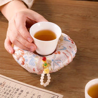 新中式纯手工布艺茶杯垫壶承功夫茶道配件盖碗茶壶防烫隔热垫壶承