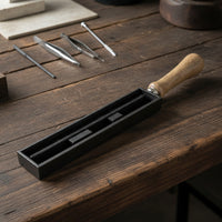 Ingot Mold with Wooden Handle Rectangular Metal Ingot Mold Heavy-Duty Compact for Metalsmiths, Jewelry Making, Foundry