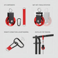 Fitness Pulley 360-Degree Rotating Pulley with Carabiner Gym Attachment Silent for Strength Training