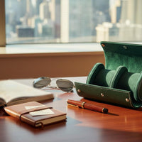 Leather Watch Travel Case Dustproof Portable Watch Holder Secure Storage Suede Interior for Display