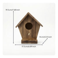 Birdhouse with Perch Wall-Mounted Wooden Birdhouse Natural for Birds