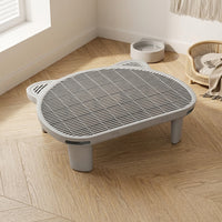 High Leg Cat Litter Mat with Single Layer Grate, Square Litter Trapping Mat for Indoor Kitten