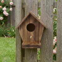 Birdhouse with Perch Wall-Mounted Wooden Birdhouse Natural for Birds