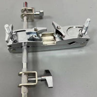 Metal Cowbell Clamp Knurled Cowbell Bracket Silver-Toned Drum Mounting Bracket Stable for Drummers, Percussionists, Live Stage, Rehearsal Areas