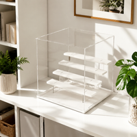 Acrylic Display Cabinets, Clear Model Display Case with Lid & Internal Shelves, Dustproof Collectible Display Case for Figurines, 31.5cm