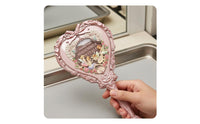 Handheld Mirror Cute Rococo Hand Mirror Ornate Frame Beauty Accessory for Makeup, Dressing Table