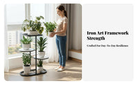 Space-Saving Multi-Level Plant Stand Sturdy and Long-Lasting Multi-Tier Plant Rack Strong Load-Bearing Flower Pot Holder Elegant Design for Indoor Gardeners, Homeowners, Decorators, Balcony, Living Room, Bedroom, Office