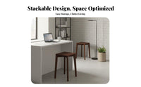Nordic Design Stackable Square Stool Space-Saving Stackable Wooden Stool sturdy Construction Backless Seat Lightweight & Portable for Families, Homeowners, Office Workers, Dining Room, Kitchen, Entryway, Bedroom