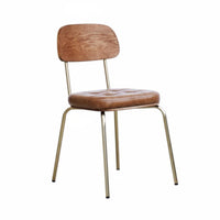 Nordic Design Upholstered Metal Frame Chair Retro Look Upholstered Armchair with Metal Legs Minimalist design Household Furniture Soft Padded Seat for Interior Designers, Homeowners, Office Workers, Dining Room, Bedroom, perusing Corner, Reception Area