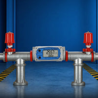Waterproof Turbine Liquid Gauge High-Temperature Resistant Flowmeter with Electronic Display Threaded Flowmeter Aluminum Alloy for Technicians, Operators, Pipelines, Workshops, Plants