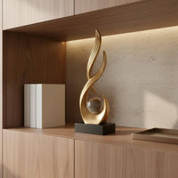 Feng Shui Decoration Luxury Highlight Modern Art Figurine Spiral Art Figurine Good Fortune Symbol Abstract Sculpture for Office