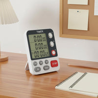 Adjustable Volume 3 Channel Digital Timer Memory Function Triple Display Timer Time Management Tool for Students