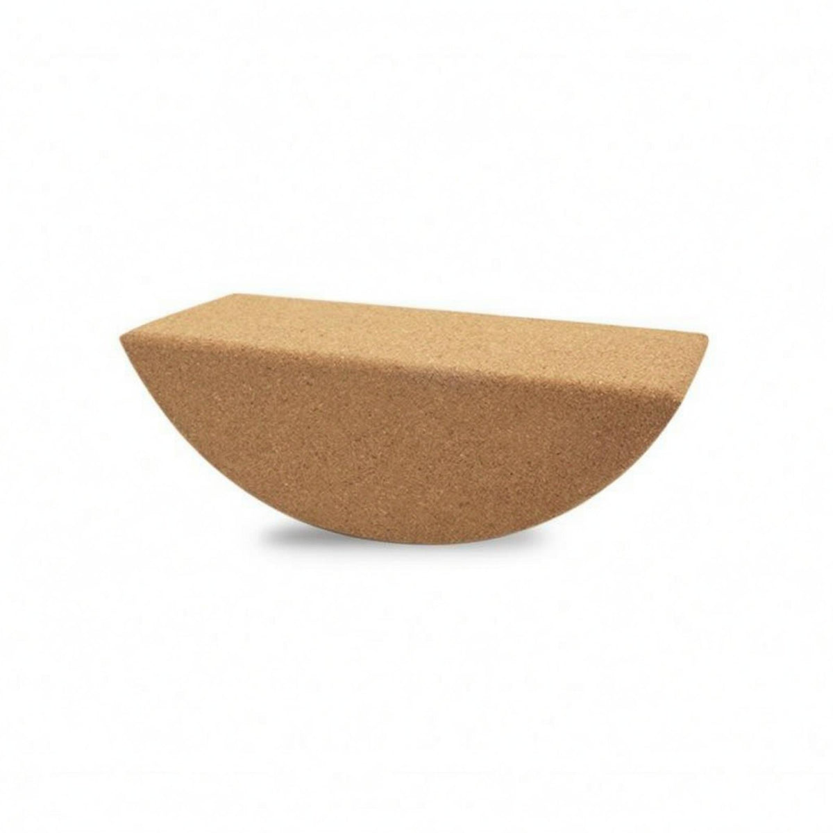 Flat Top Half-Moon Mind-Body Practice Incline Rounded Underside Curved Cork Block Natural Wood Color Crescent Mind-Body Practice Block Ergonomic Shape for Stretching
